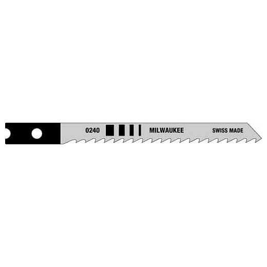 Milwaukee® 48-42-0240 General Purpose Heavy Duty Jig Saw Blade, 3-1/8 in L x 7/32 in W, 8 TPI, High Carbon Steel Cutting Edge, High Carbon Steel Body